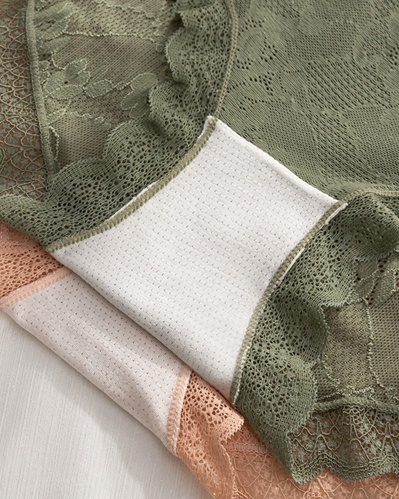 Seiden Spitzen Unterwäsche Slips für Damen