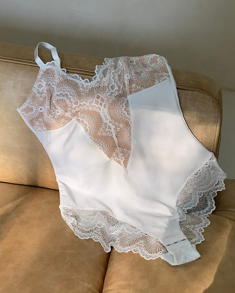 Shapshe® Modellierende Einteilige Spitzen Shapewear Bodys