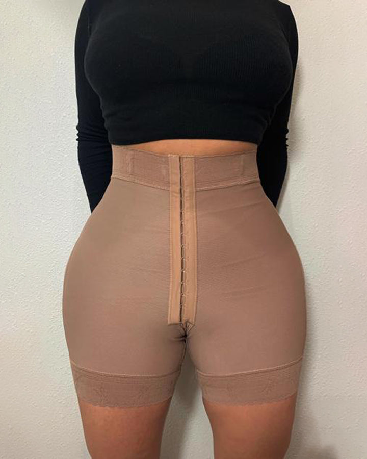 Shapshe® Hohe Kompressionskleidung Po-Lifter-Höschen 3 Haken- und Ösen Shaping Shorts