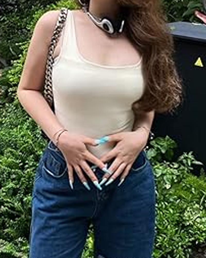 Shapewear Bodys Sexy Rippen Top Ärmelos Quadratischer Ausschnitt