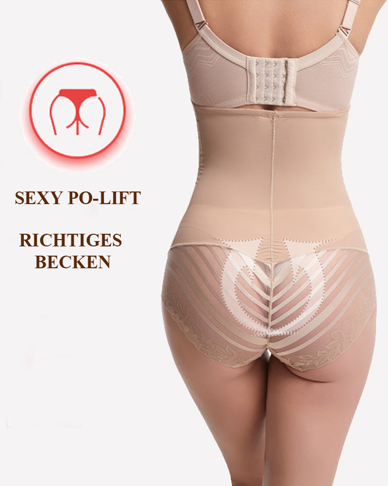 Body Shaper Unterwäsche Rutschfeste Taille Bauchkontrolle Po Lifting Spitzen Slip