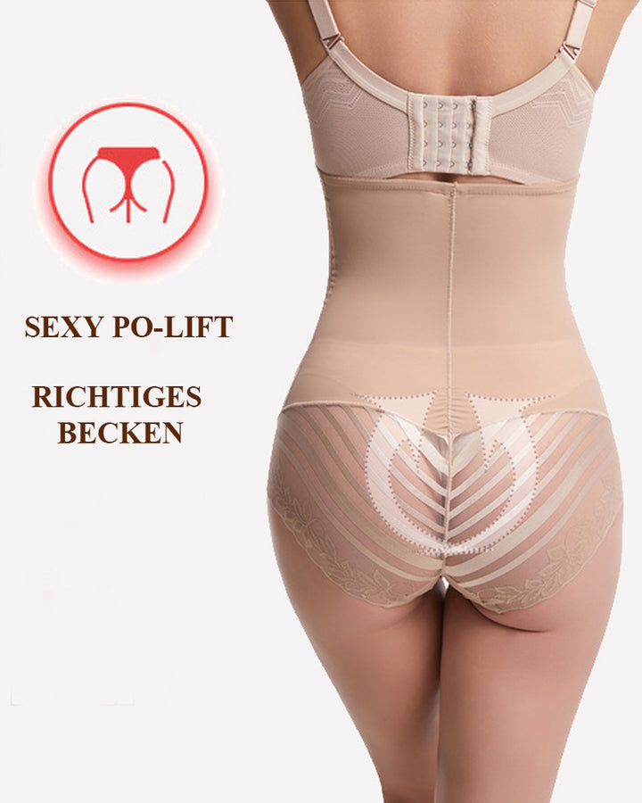 Body Shaper Unterwäsche Rutschfeste Taille Bauchkontrolle Po Lifting Spitzen Slip