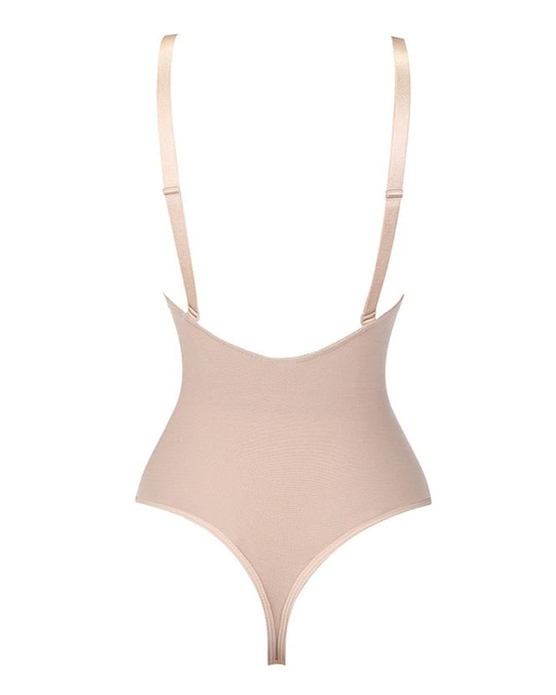 Nahtloser Bauchweg Bodysuit Po-Lifter Tanga Rückenfreier Body Shaper