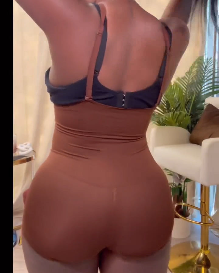 Nahtlose Hoch Taillierte Bauchkontroll Shapewear Shorts für Damen mit Abnehmbaren Trägern