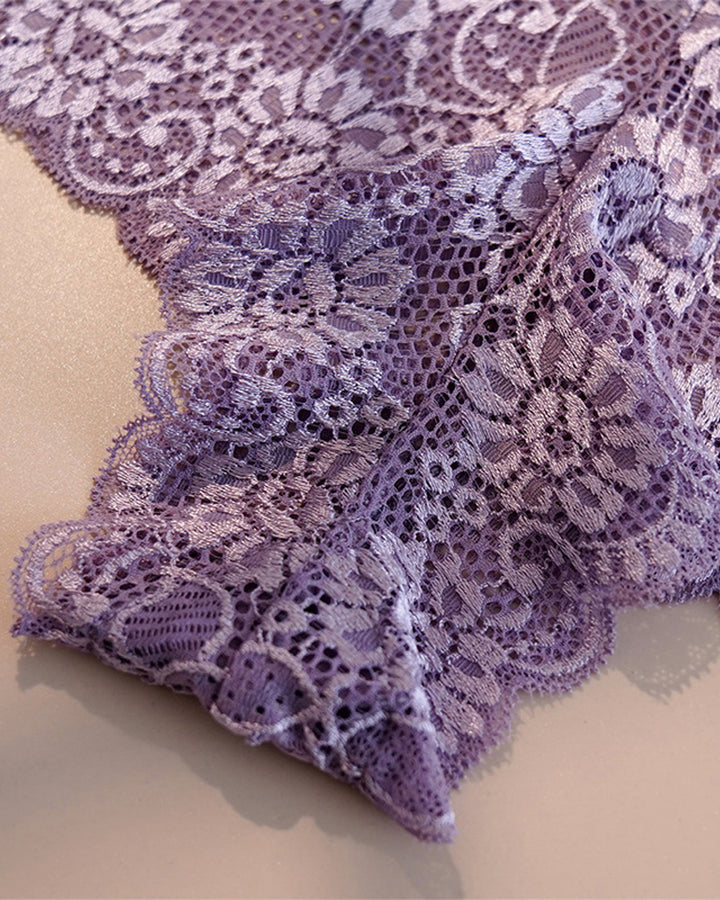 Damen Dessous Hohe Taille Blumenspitze Übergröße Sexy Bequem Unterwäsche