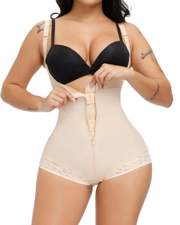 Shapshe® Feste Kontrolle Po-Lift Bauchkontrollierender Spitzen Body Shapewear