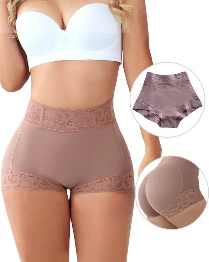 Shapshe® Klassischer Damen Körperformer mit Spitze Po-Lifter Bauchweg Unterwäsche Höschen Glättungs Slip