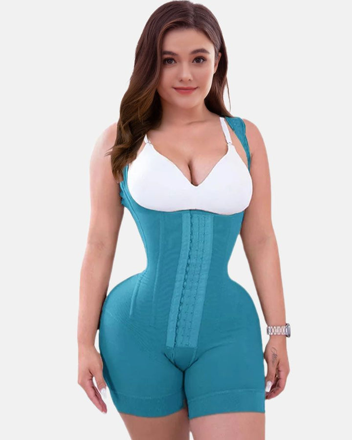 Shapshe® Feste Kompressions-Bauchkontroll-Shapewear, verstellbarer Body mit Haken- und Ösenverschluss