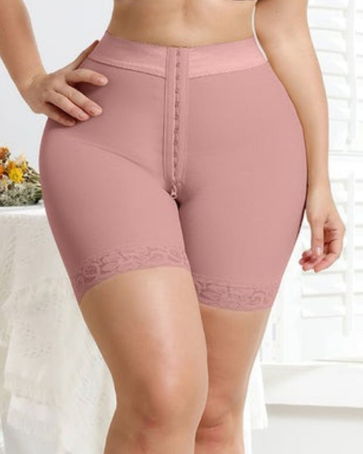 Shapshe® Rosybrown High Waist Butt Lifter Spitzenshorts