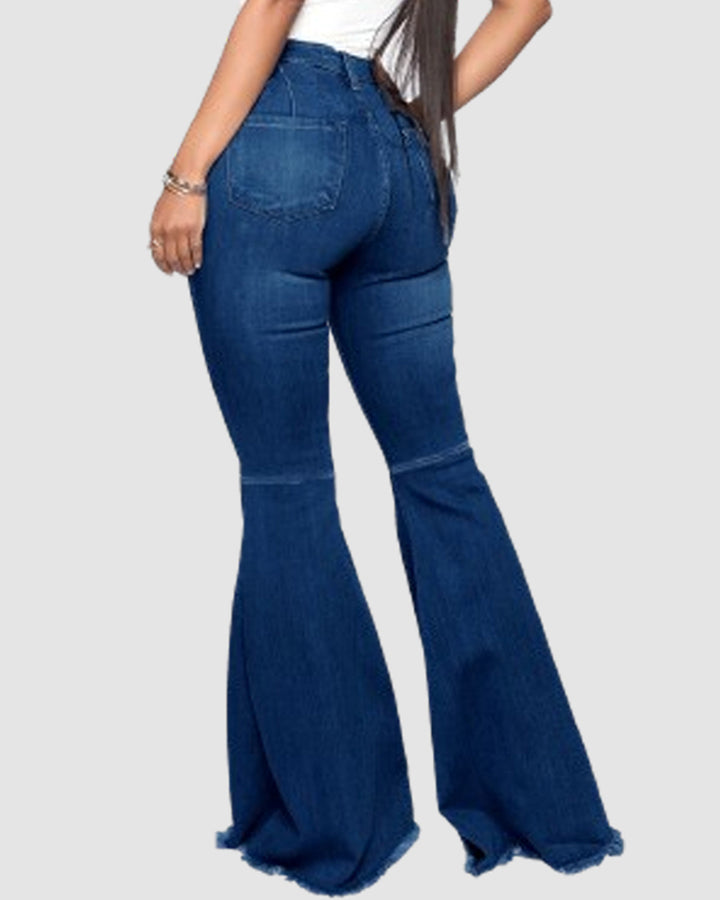 Hoher Taille Po-Lift Vielseitige Elastische Mehrfarbige Flare Jeans