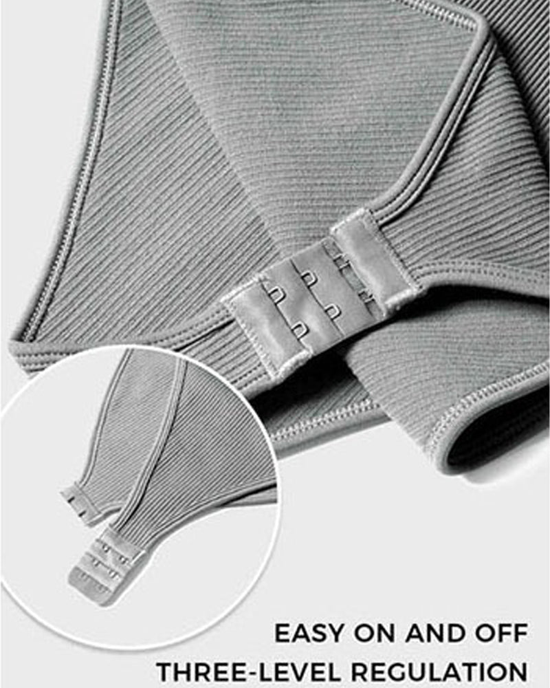 Shapewear Bodys Sexy Rippen Top Ärmelos Quadratischer Ausschnitt