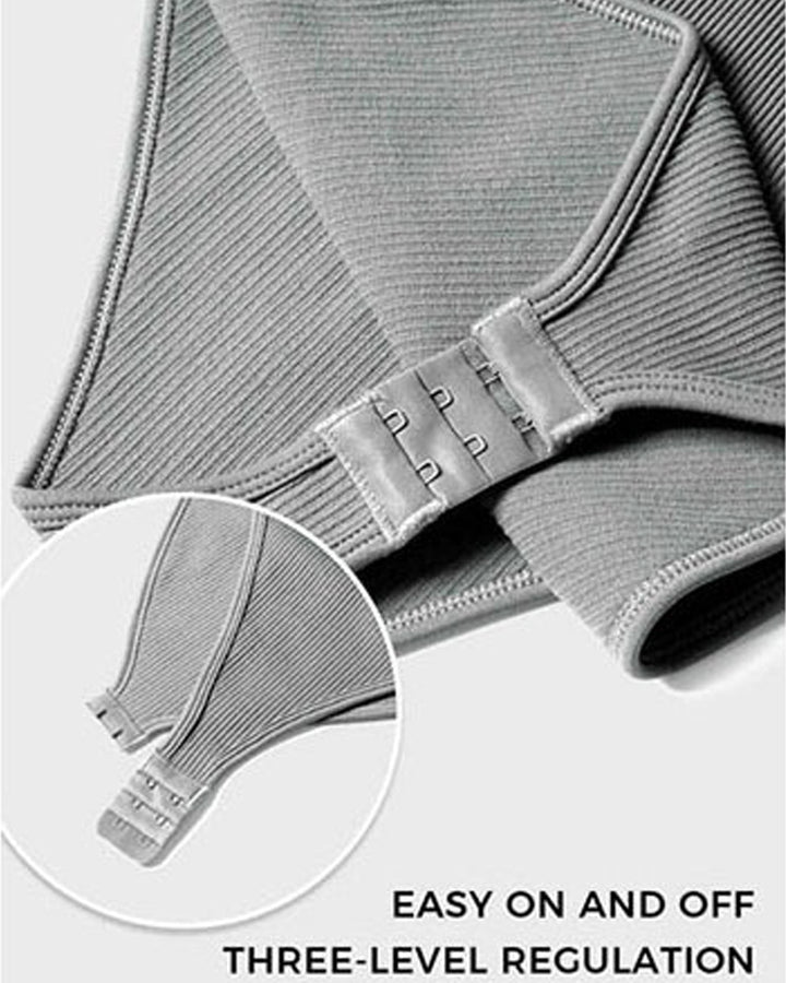 Shapewear Bodys Sexy Rippen Top Ärmelos Quadratischer Ausschnitt