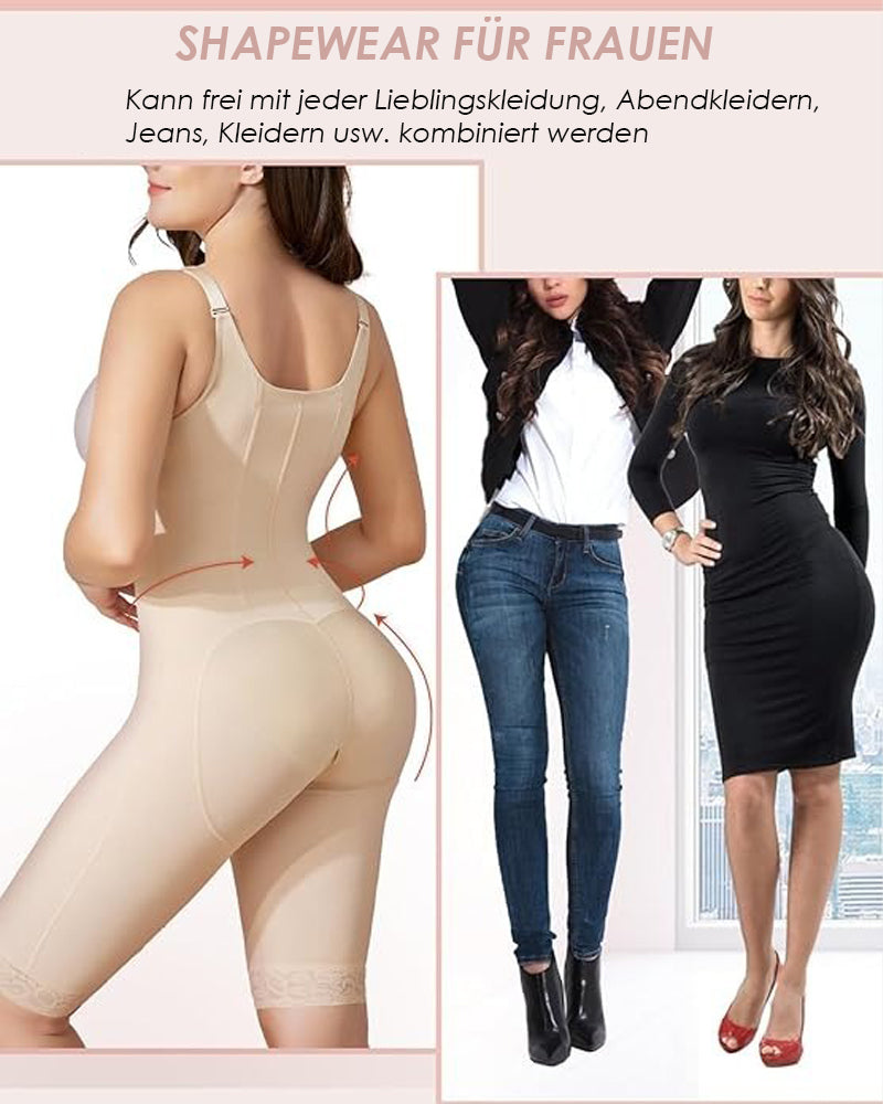 Shapshe® Shapewear für Damen, beige, Bauchkontrolle, Stahlknochen-Body mit breitem Riemen