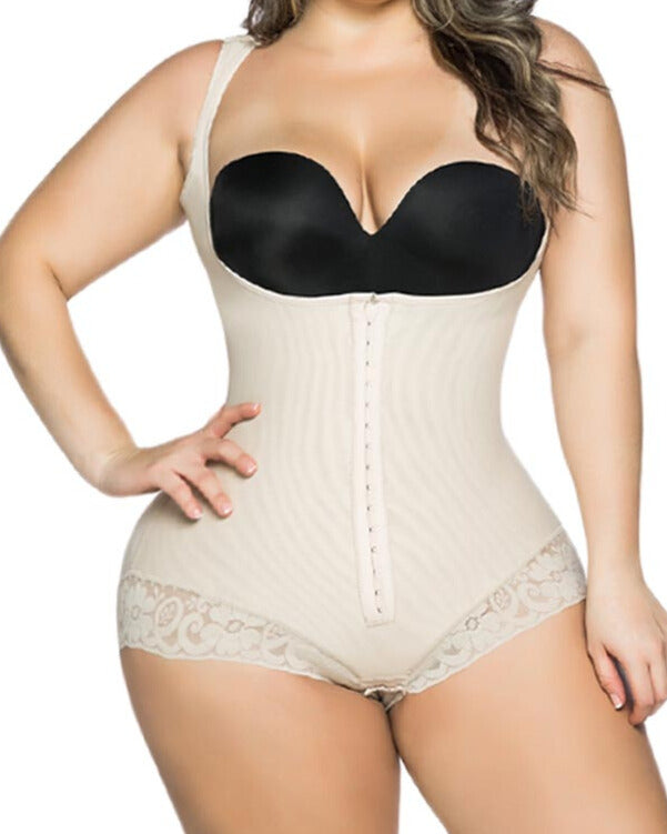 Shapshe® Damen-Bodysuit mit offener Brust und Bauchkontrolle Spitze Shapewear
