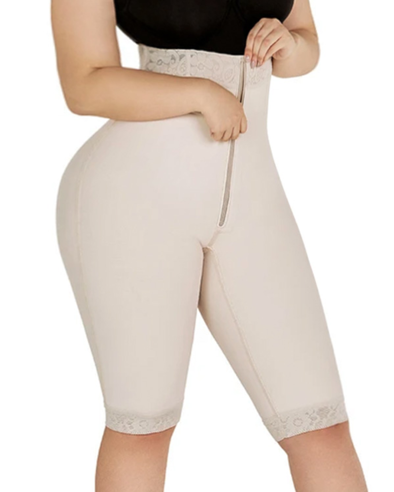 Shapshe® Doppelte Kompressions Knieshorts mit hoher Taille und Po Lifting